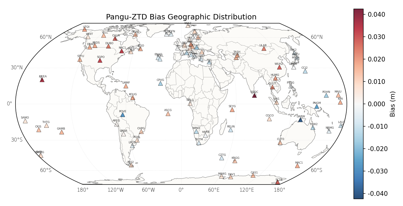 Station bias geographic map