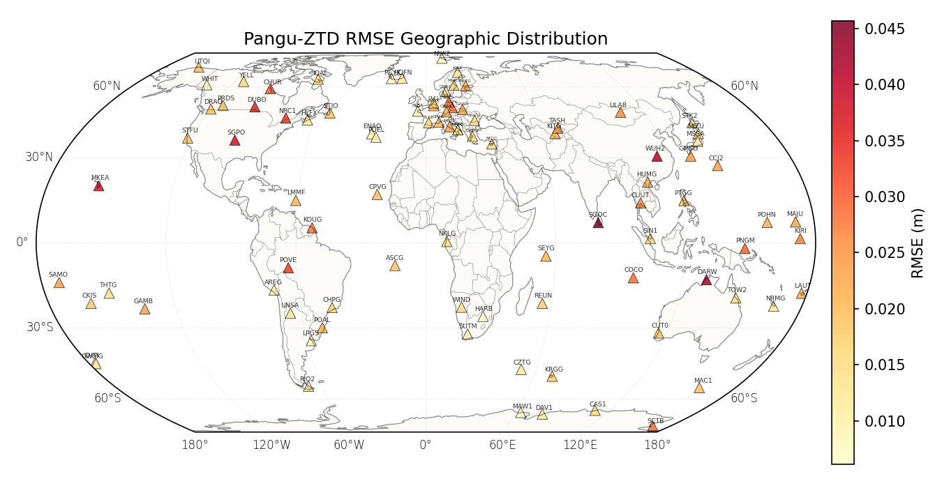 Station rmse geographic map